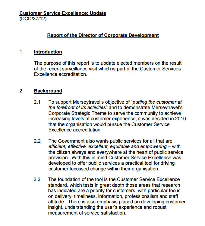 Sample Service Report Template - 31+ Word, PDF Download