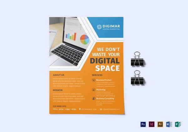 digital marketing flyer template