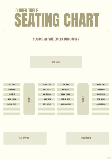 dinner table seating chart template