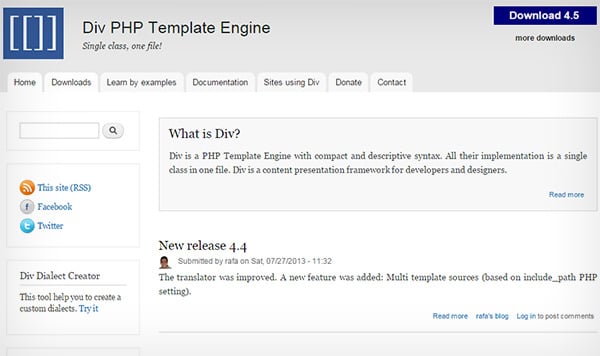 divengine php template engine