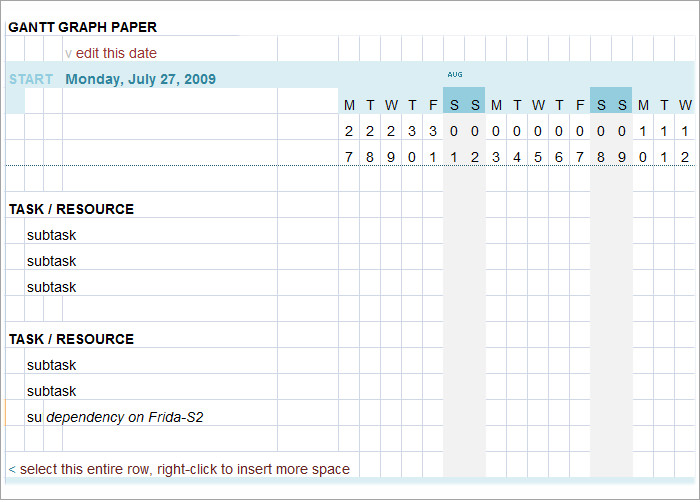 Gantt Chart Paper