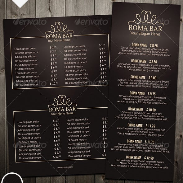 Bar Menu 35+ Free Templates in PSD, EPS, Word, Pages