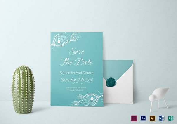 elegant peacock wedding invitation template