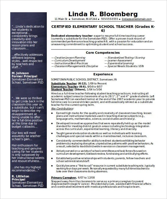 elementary-school-teacher-resume-template
