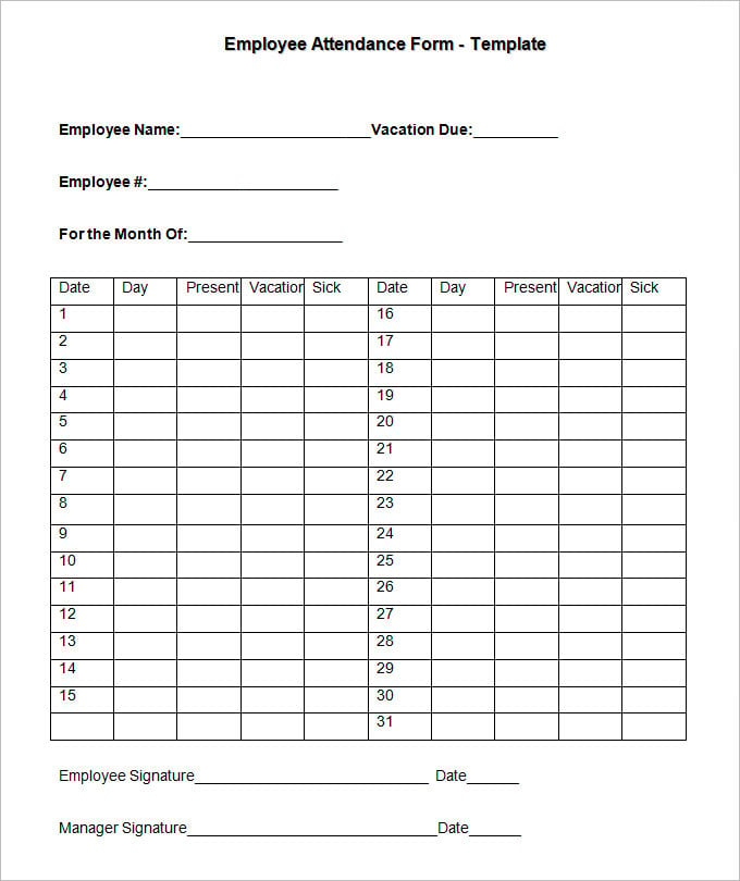 7 FREE Time And Attendance Forms HR Templates Free Premium Templates Free Premium Time