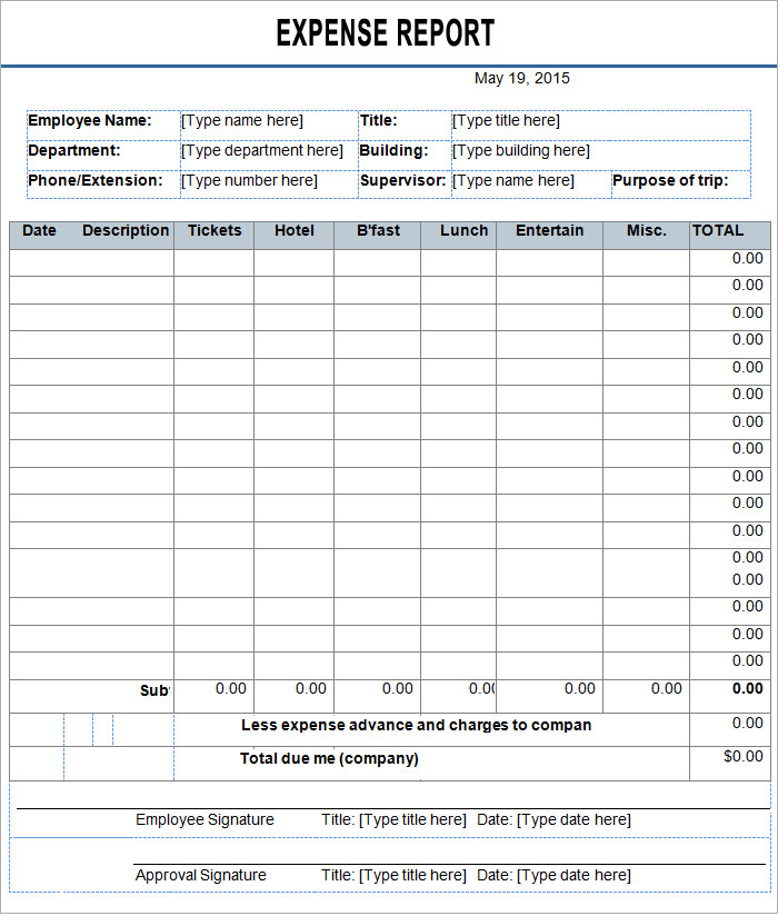 downloadable expense report template