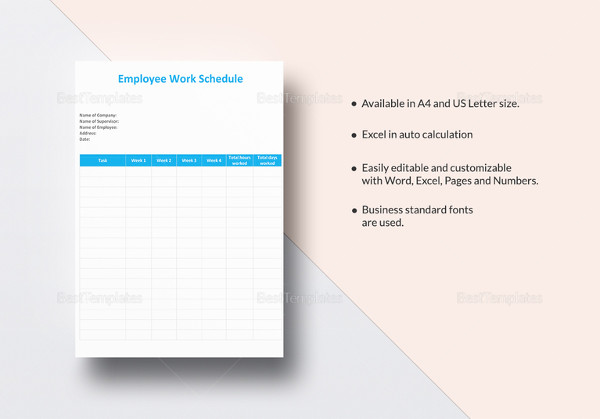 employee work schedule excel template