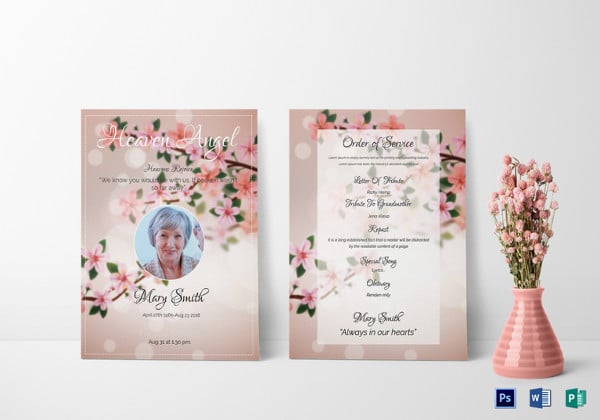 eulogy funeral invitation photoshop template
