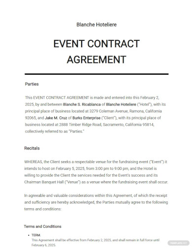 30+ Event Contract Templates - Word, PDF, Excel, Google Docs, Apple Pages