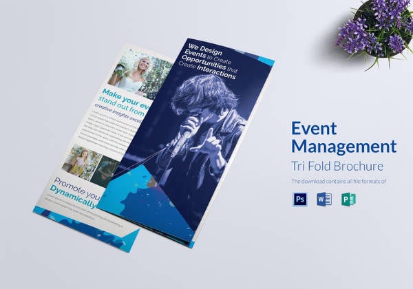 event management tri fold brochure template