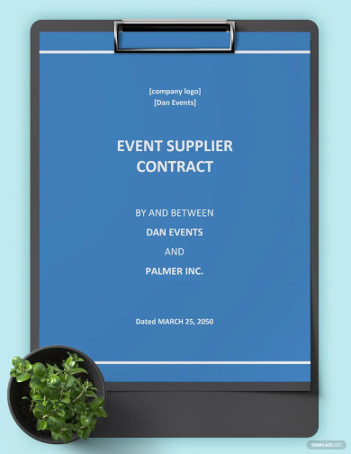 event supplier contract template