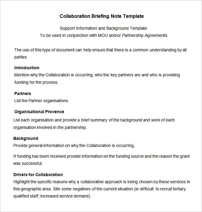 example briefing note template pdf download