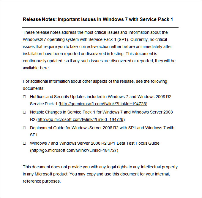 Release Notes Template 15+ Free Word, PDF Documents Download