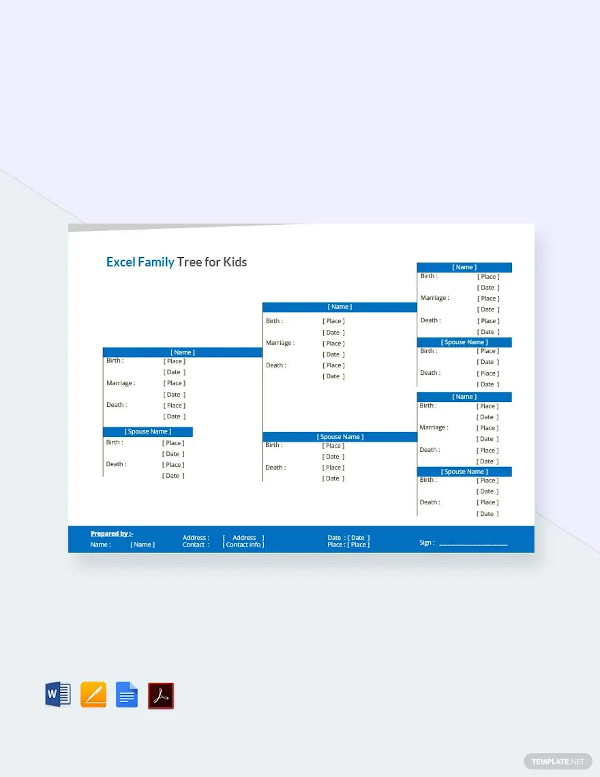 excel family tree template for kids