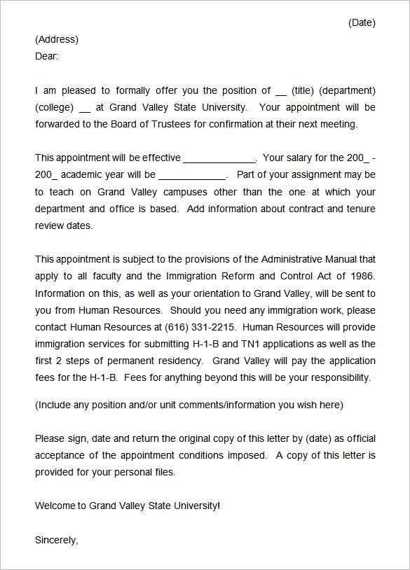 appointment letter format for visiting faculty appointment letter sle for lecturer 28 images simple appointment letter format for visiting faculty appointment letter sle for lecturer 28 images simple