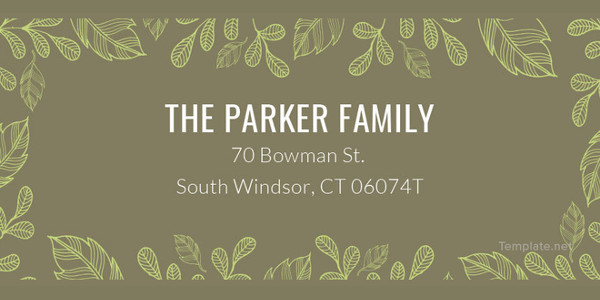 family address label template