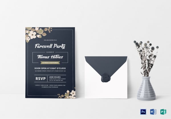 farewell party invitation card template