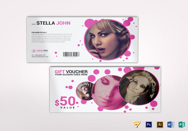 fashion gift voucher psd template