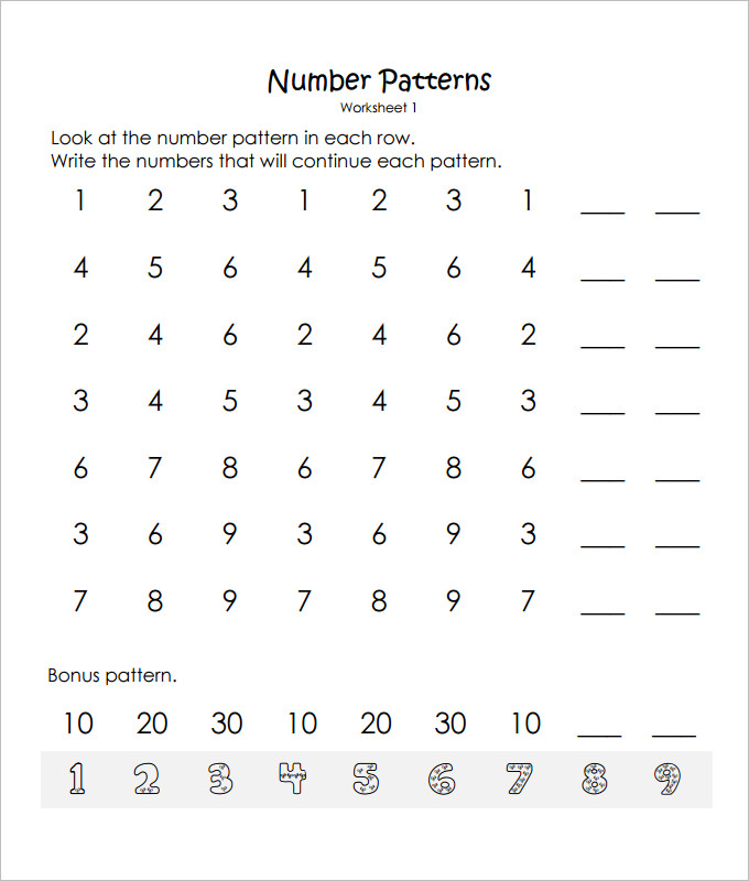 15+ Sample Missing Numbers Worksheet Templates