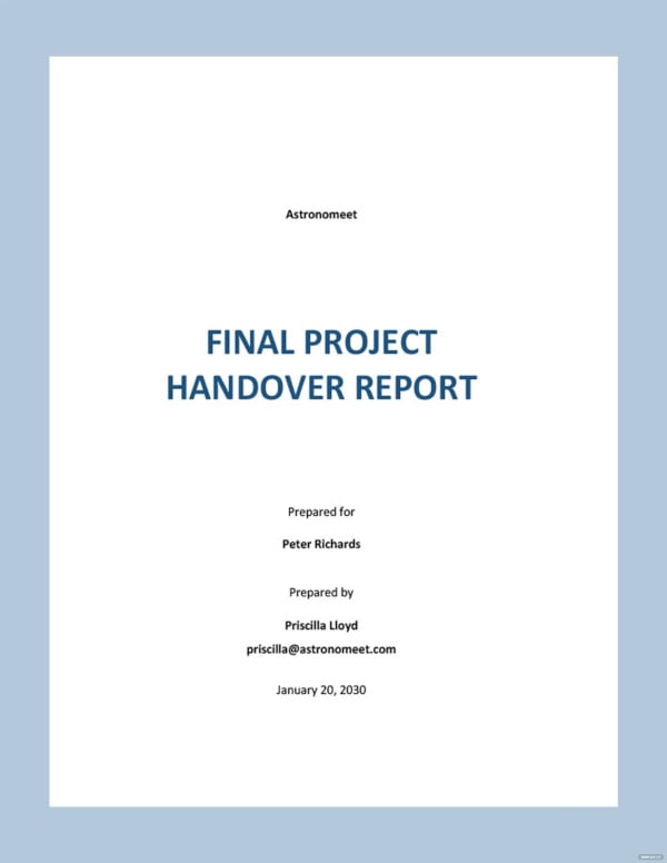 final project handover report template