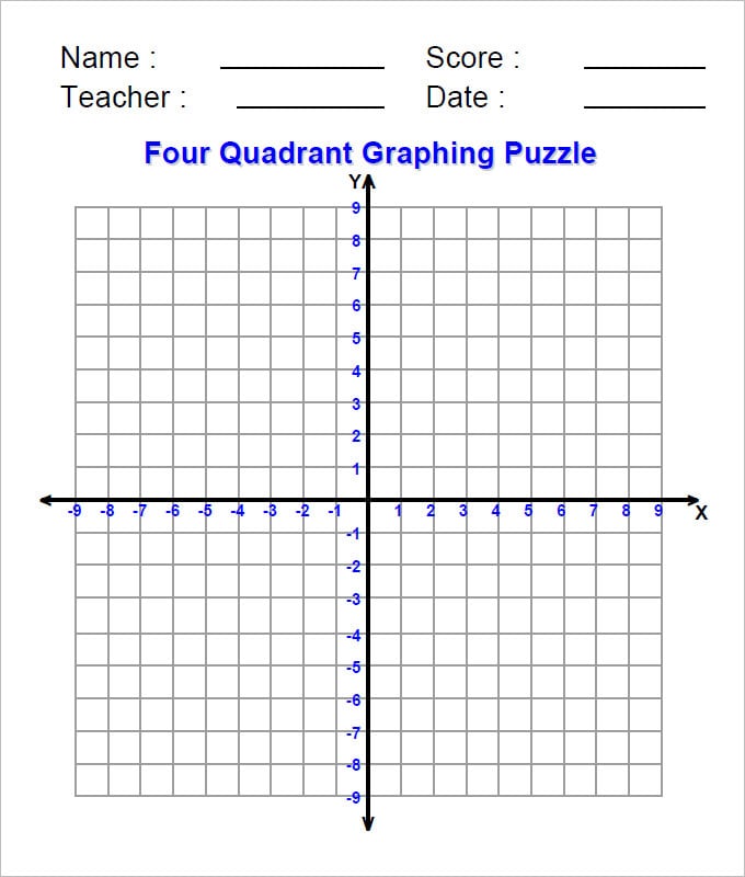 four quadrant coordinate geometry worksheet template