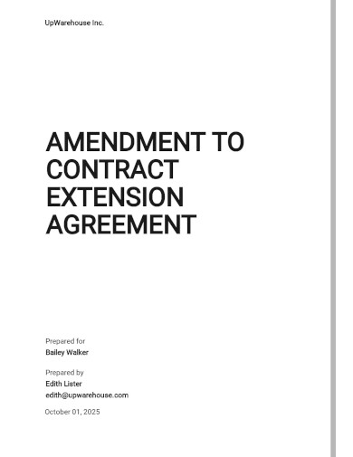 free amendment to contract extension agreement template