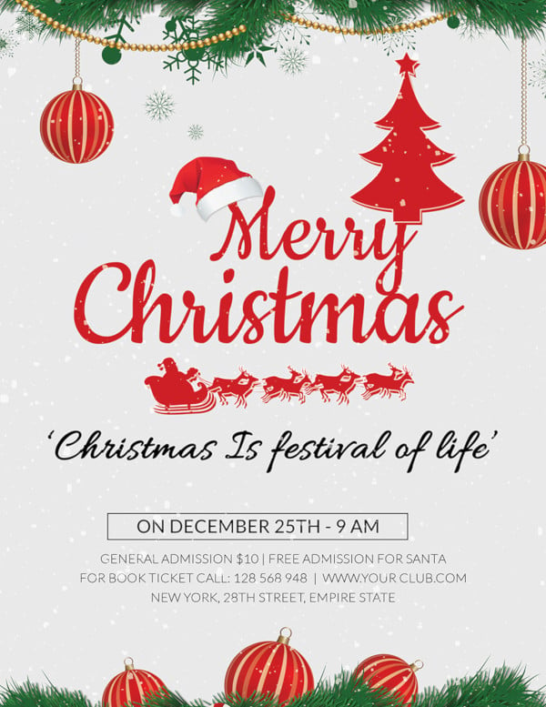 free christmas holiday flyer template
