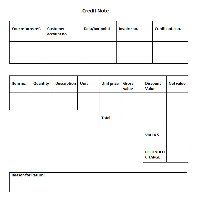 23+ Credit Note Templates - Word, Excel, PDF