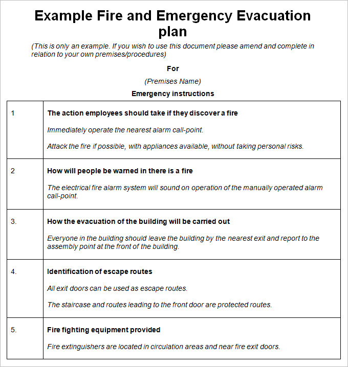 Complete Fire Evacuation Plan Policy Template: Editable Word