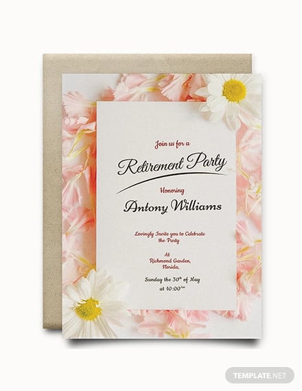 free floral retirement party invitation template