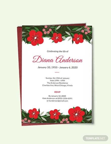 free funeral repast invitation