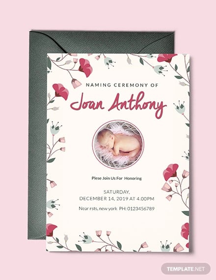 free happiest naming ceremony invitation template