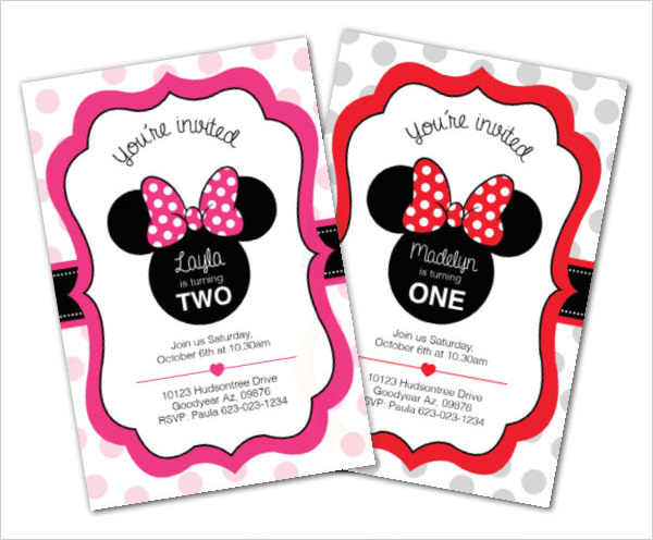 23+ Awesome Minnie Mouse Invitation Templates - Psd, Ai