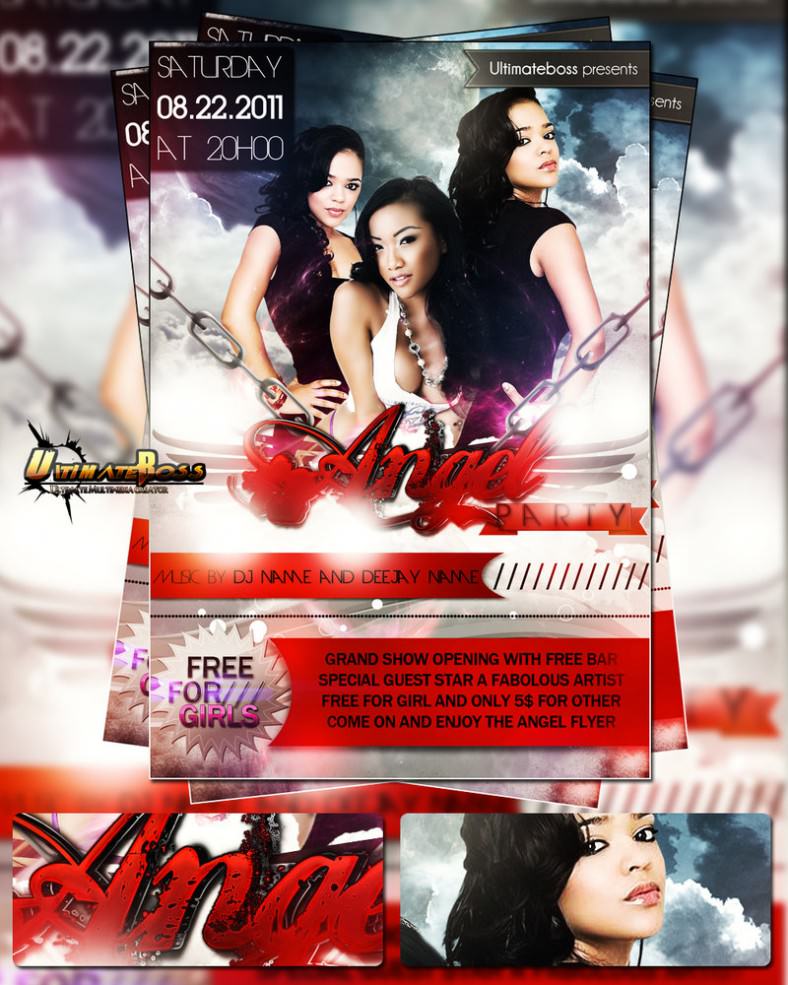 free psd angel party flyer 788x