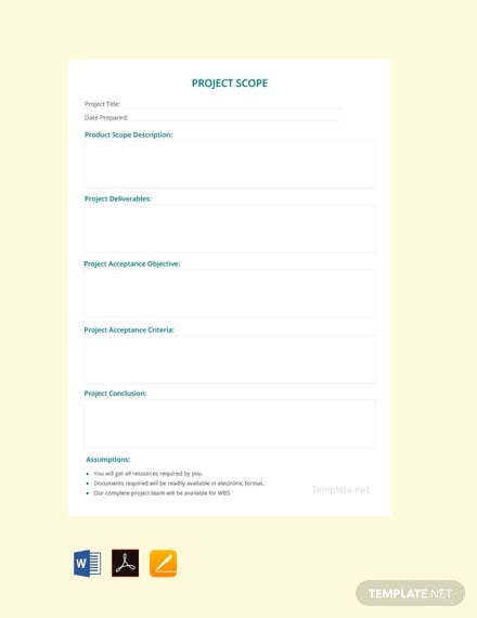 free project scope of work template
