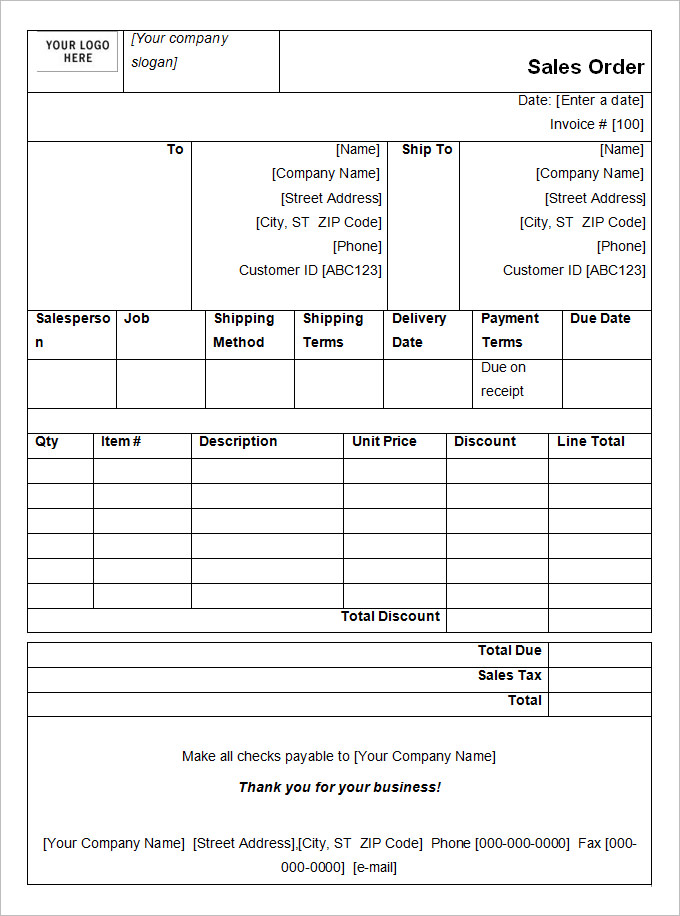 15+ Sales Order Templates - Word, Excel, Google Docs