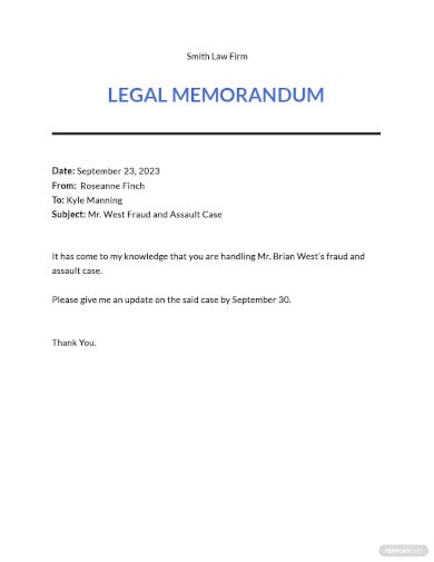 free sample legal memo template