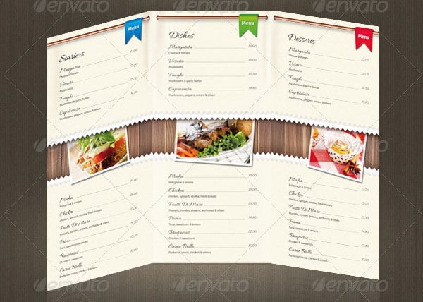free sample pizza menu template