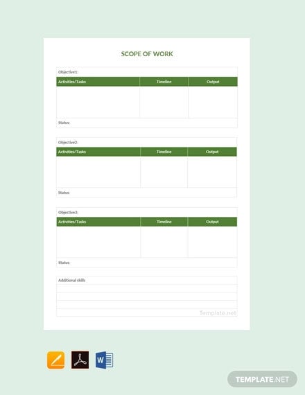 free simple scope of work template