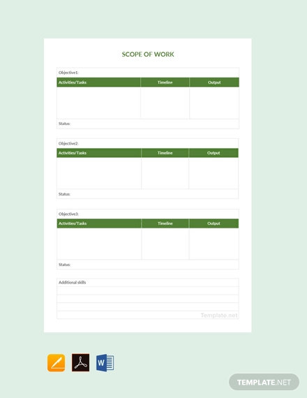 Scope Of Work Template 36 Free Word PDF Documents Download 