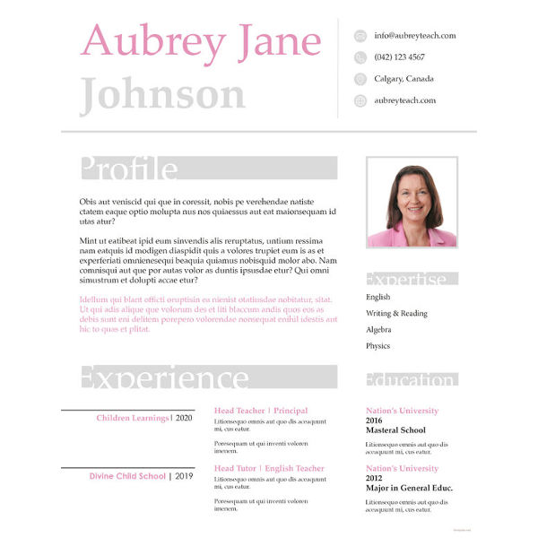 free teacher resume templates