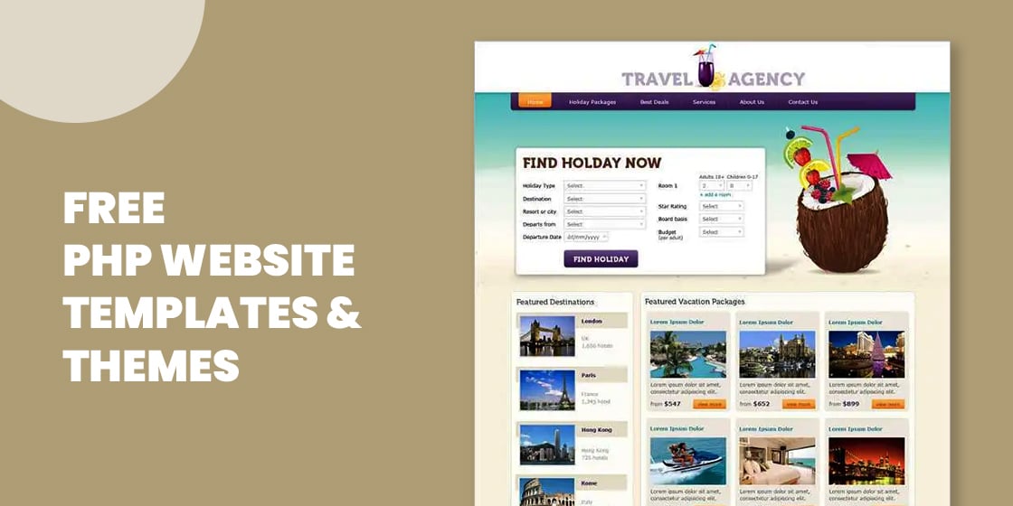 free travel agency php website template