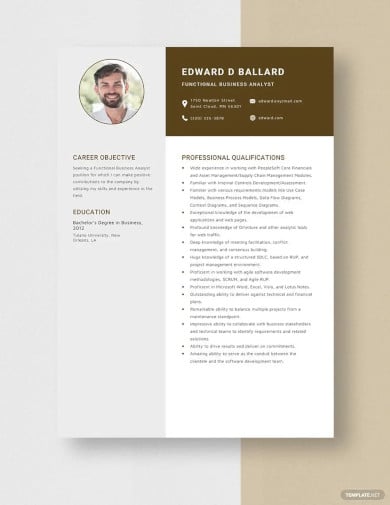 functional business analyst resume template