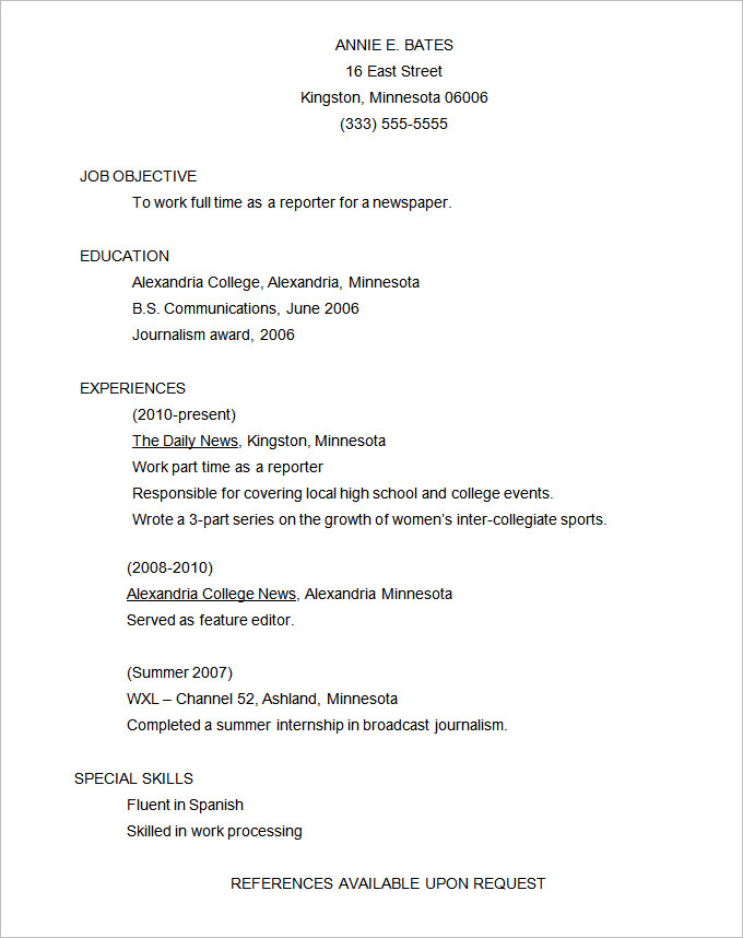 functional resume template word free download