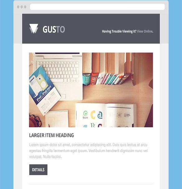 gusto psd email template