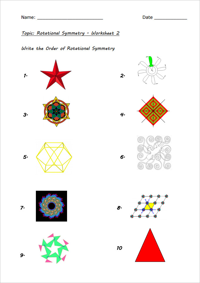 geometry rotational symmetry worksheets