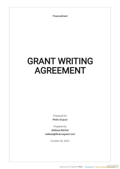 example financial grant writing
