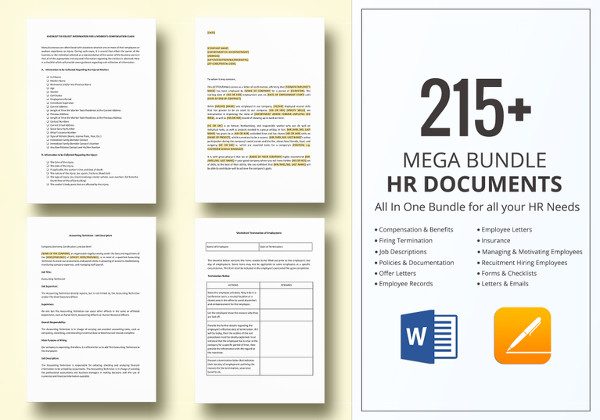 hr bundle includes forms letters checklist job descriptions etc