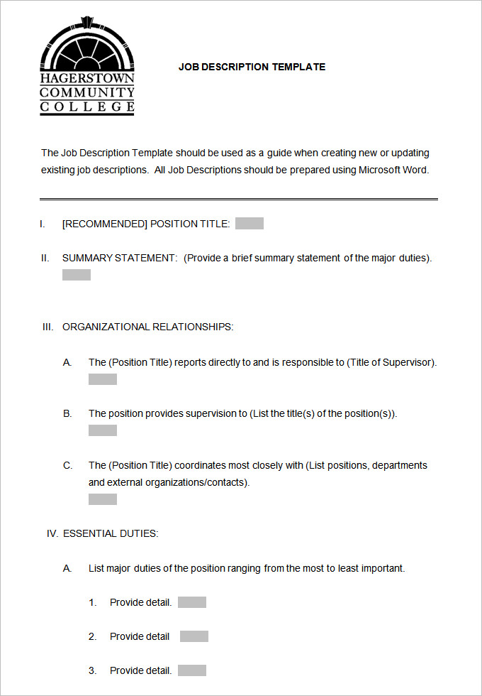 55+ FREE HR Job Description Templates HR Templates Free & Premium