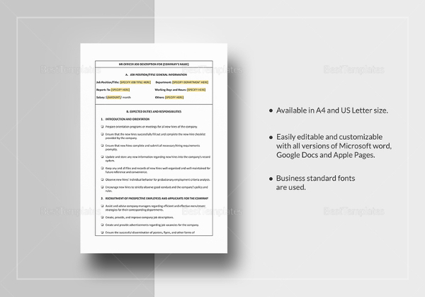 55 Free Hr Job Description Templates Hr Templates Free And Premium Templates 8874